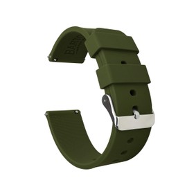 BARTON WATCH BANDS 20mm Army Green Soft Silicone Quick Release Straps