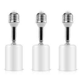 NWPangu 3PCS Light Bulb Socket Extender,E26/E27 Bulb Extender Socket,350 Degree Adjustable Light Socket,Medium Screw Base,for Outdoor,Living Room and Garage(White)