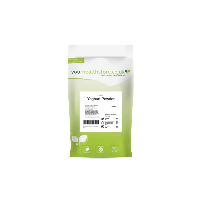 yourhealthstore Premium Yoghurt Powder 400g, 100% Pure, Low Fat, No