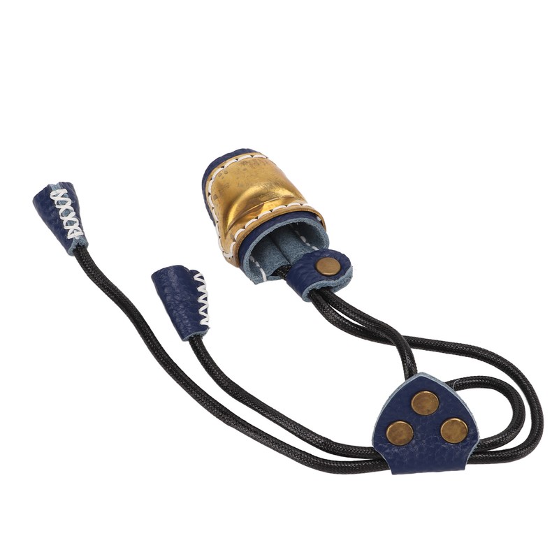 Archery Thumb Protector Regulable Design Safety Rope Brass Cowhide Material