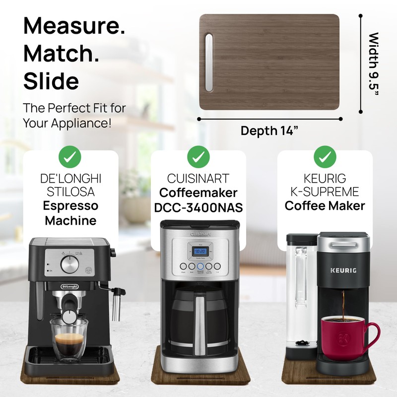 Ibyx Elegant Appliance Slider - Sliding Tray for Coffee Maker