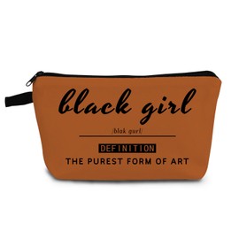 YULUENZE African Ameican Black Woman Makeup Bag Inspirational Organizer Bag Toiletry Zipper Pouch The Purest Form Of Art Cosmetic Bag Birthday Present for Black Women Lady Friends Sisters