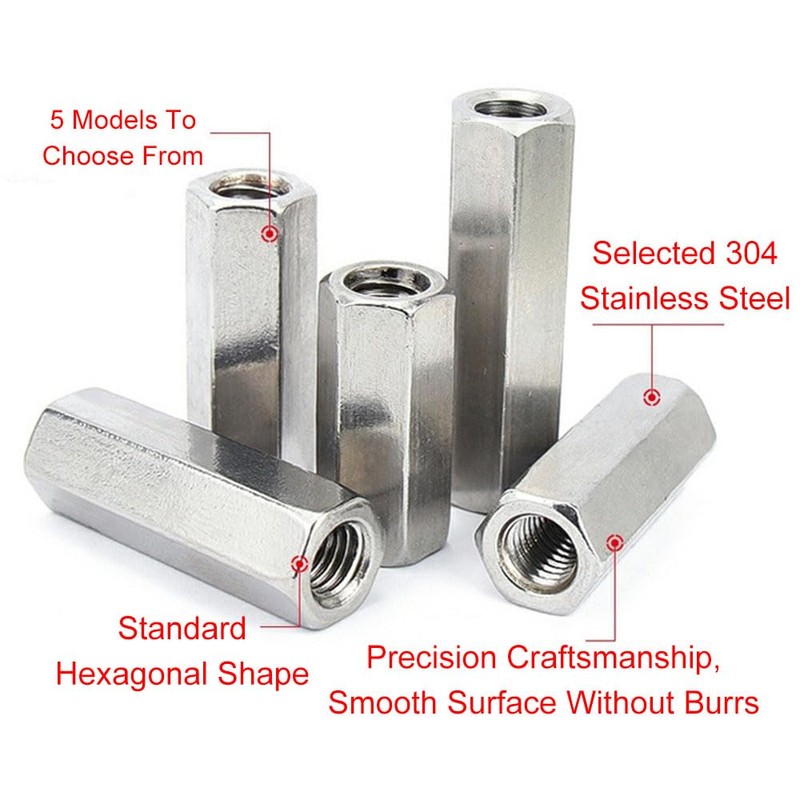 M14 x 2-Pitch x 40mm Long 304 Stainless Steel Hex