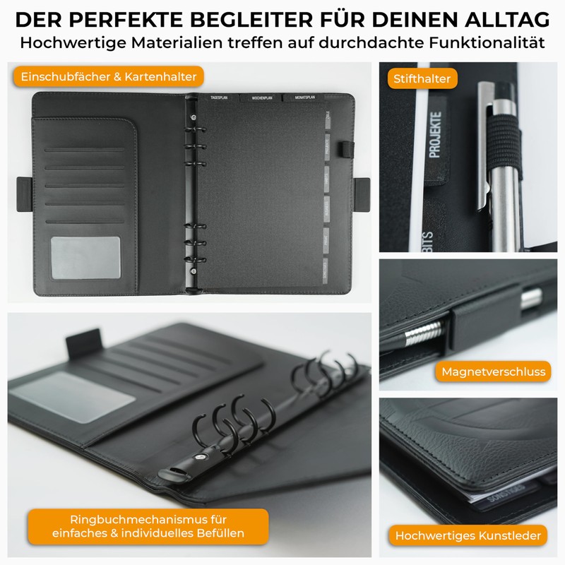 Refillable DIN A5 Ring Binder Planner for More Focus &