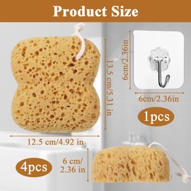 4 Stück Badeschwamm, Duschschwamm Körper Dusch Schwamm Körper Peeling Schwamm Peeling-Körperschwamm mit Dichtem Schaum für Sanfte und Gründliche Reinigung Ultraweich für Empfindliche