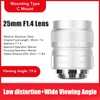25mm F1.4 CCTV Lens, Manual Adjustment, Advanced Optics, Largest Field