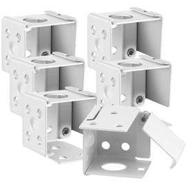 Hotop 6 Pieces 1 Inch Blind Brackets White Profile Box Mounting Iron Window Blinds Headrail Bracket Metal Low Profile Box Mounting for Window Blinds