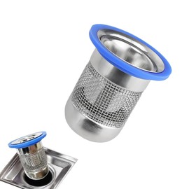 HASLED Edelstahl Geruchsverschluss für Dusche & Waschbecken - Abfluss Sieb mit Haarfänger - Edelstahl Rostfrei - Passend für Bodenabläufe in Bad/Küche