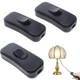 3 Pcs Inline Lamp Switch – Black Inline Light Switch for Cable, Durable ON/OFF Rocker Switch for Desk Lamps & DIY Lighting Projects