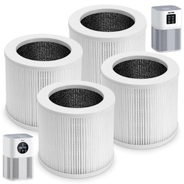 Aiskaer 4-Pack A1 A1W Replacement Filter Compatible with VEWIOR HQSC-50,HQKJ-80,AMEIFU AP01W,KOIOS HQKJ-50 Air Purifier,3-in-1 H13 True HEPA Filter