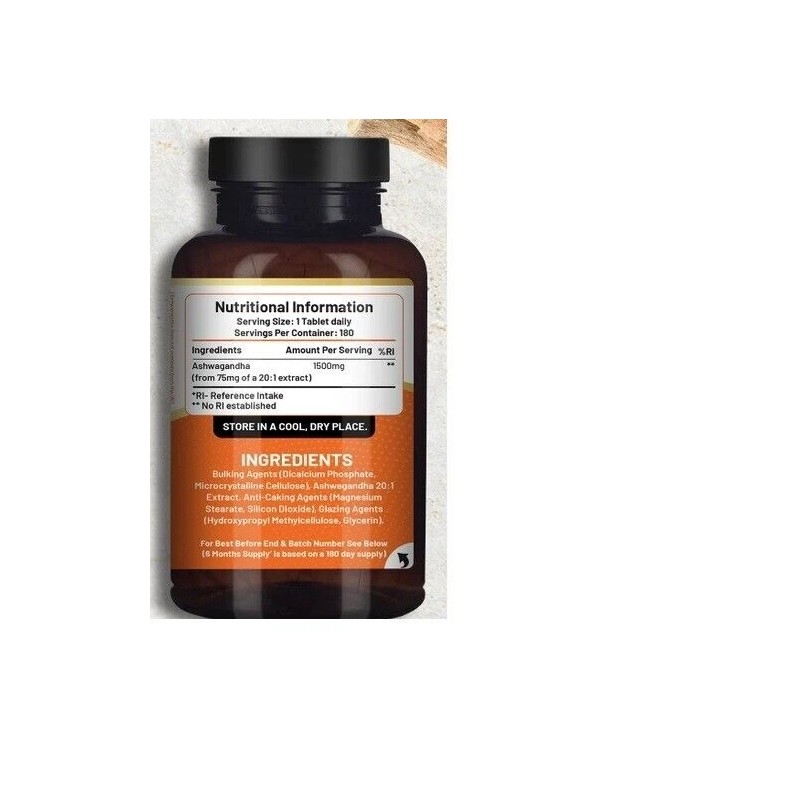 ProWise Ashwagandha 1500mg Standardized Extract 180 Tabs Super Strength All