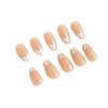 Silver French Tip Press on Nails Short Medium Almond Shape
