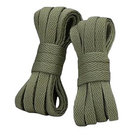 Danraw Stores [PAIR] 120cm 0.8mm Flat Shoe laces, Soft Trainer Lace, Sneaker Lace, Polyester,Sports, Casual, Hiking, Mountaineering, Walking, Running… (Army Green, 140 cm)