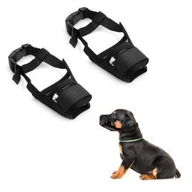 2Pcs Dog Muzzle for Small Dog Breathable Mesh with Adjustable Loop Design Black Dog Muzzle