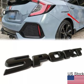 ry_auto  For Honda Accord Civic Matte Black SPORT Letter Badge Emblem Rear Trunk Decal
