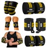 Kit Vendas Para Rodilla Knee Wraps + Coderas +muñequeras Gym