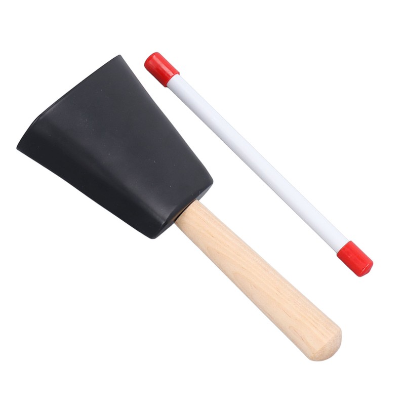 Wooden Handle Steel Cowbell Noise Maker Early Education Percussion Musical