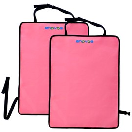 Enovoe Kick Mats - Set of 2 - Back of Seat Protector for Kids Feet - Car Seat Back Protector - Shields from Dirt and Scuffs - Durable Material - 16.8x32.8inch - Pink - Kick Mats Back Seat Protector
