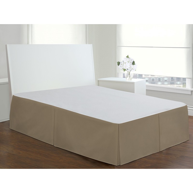 Lux Hotel Bedding Tailored Bedskirt, Classic 14” Drop Length, Pleated