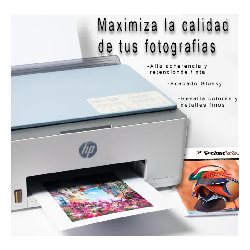 100 Hojas Carta Papel Fotográfico Glossy Brillante 120g Blanco
