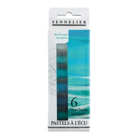 SENNELIER N132288.02 Extra-Soft Half Pastel 6 Sticks Set, Pigment, Emerald Sea, Set of 6