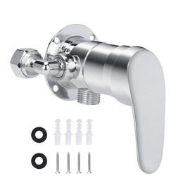 Oumefar Shower Mixer Valve, G1/2 Inch Zinc Alloy Multilayer Plating High Temperature Shower Angle Valve for Bathroom Bidet Sprayer Water Diverter
