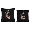Koi Fish Japanese Carp Nishikigoi Sakura Cherry Blossom Throw Pillow