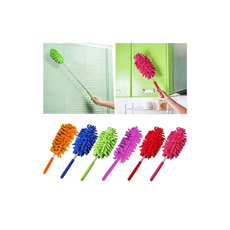 SEIWEI Telescopic Microfibre Extendable Duster for Home Car Cleaning Tool