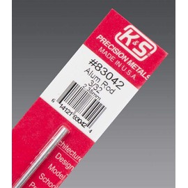 K & S 83042 Round Aluminum Rod, 3/32" OD x 12" Long, 1 Piece, Made in The USA