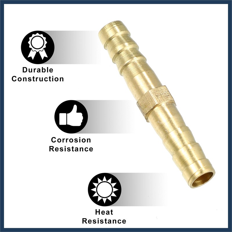 INFINAUTO 1 Set 6mm Copper Hose Barb Fitting Connector with