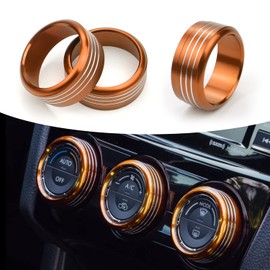 For Subaru AC Knob Cover Accessory Center Console Switch Volume Temp Control Button Ring Trim Compatible with Forester 2014-2018, Crosstrek XV 2013-2017,Impreza 2014-2016,WRX/STi 2015-2020 Orange 3PCS