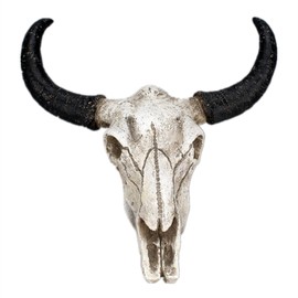 LXLUOO Cow Skull Wall Hanging,Skull Wall Hanging,Resin Longhorn Cow Skull,Cow Skull Wall Decor Nursery Decor Resin Ornament with Hanging Hole