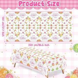 ANGOLIO 3Pcs Little Cutie Tablecloth, A Little Cutie is On The Way Baby Shower Theme Decorations Orange Fruit Birthday Theme Party Supplies Waterproof Table Covers for Tangerine Party Table Decor