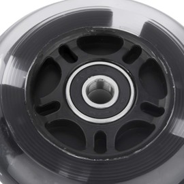 AOWESM 80mm Light Up Scooter Wheels 80 mm PU LED Flash Flashing 3-Wheel Kick Scooters Rear Replacement Wheels for Kids Toddles Boys and Girls (2-Pack) (Black)