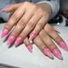MERVF Almond Press On Nails - Medium Pink Gradient Glue