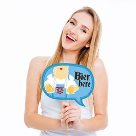 Funny Oktoberfest - German Beer Festival Photo Booth Props Kit - 10 Piece
