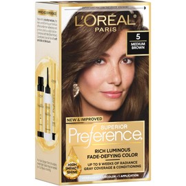Superior Preference Fade-Defying Color, 5 Medium Brown, Natural by L'Oreal