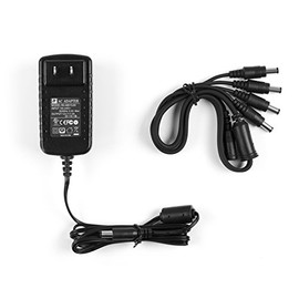 Amcrest 4-Camera 12V Power Supply for 960H, 720p/1080p HDCVI, and Analog Security Cameras (Black)