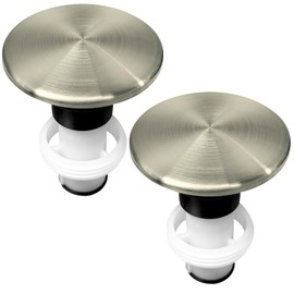 Sthovd 972-098J Brushed Nickel Plumbing-Equipment for Bathroom Drain Sink Stopper Push Seal Drain Assembly Part 35338-06XX 2PCS