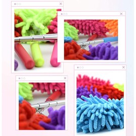 BJ-SHOP Microfibre Duster Hand Washable Dusting Brush with Telescopic Rod for Removing Dust and Stains on Windows and Furniture Pack of 3 Duster