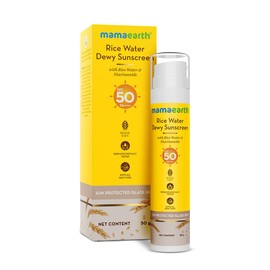 Mamaearth Rice Water Sunscreen with SPF 50 & PA++++ | Infused with Niacinamide | Suits All Skin Types | 1.76 Oz/50g