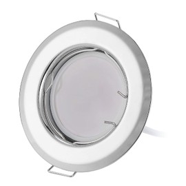 HCFEI Set of 3 LED Recessed Spotlights Ultra Flat with LED Spot Module 230 V I 3 W 320 lm I Warm White 3000 K I 120° Beam Angle I Dimmable I Chrome I 53-70 mm Installation Hole I Recessed Light Round