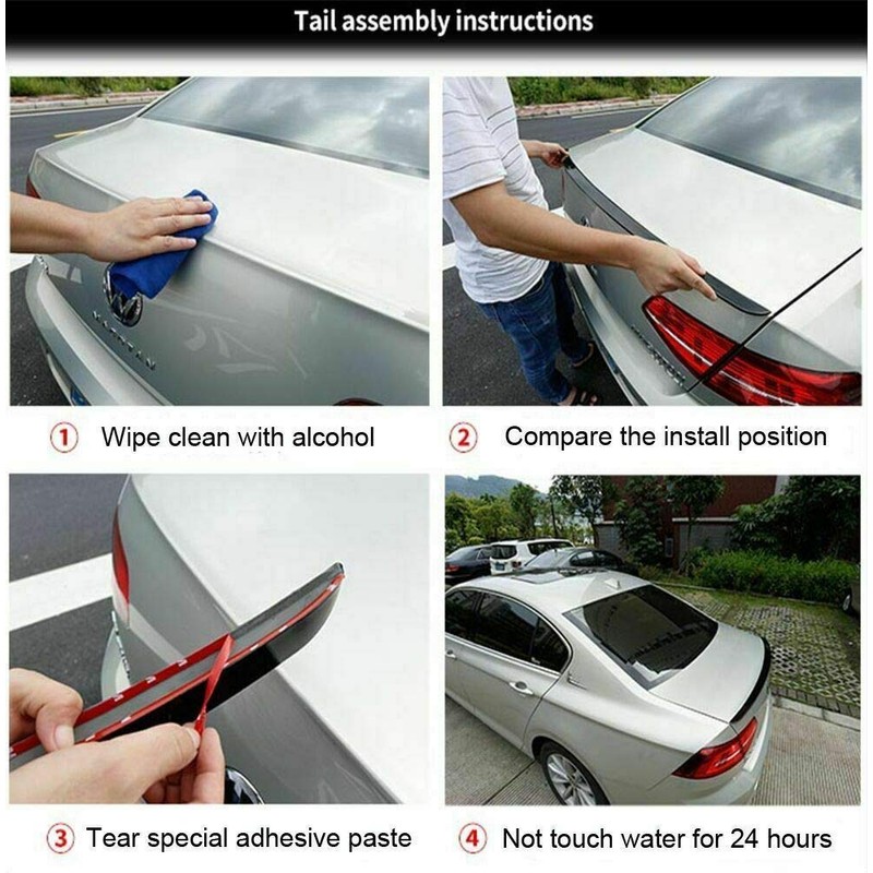 Rear Trunk Lip Spoiler Blade Style Wing Fit for Volkswagen