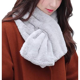 Kokomari Women's Fluffy Faux Fur Scarf, Warm, Insert, Fluffy, Tippet, Winter, Cold Protection, Snood, Black