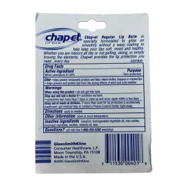 ChapStick CHAPET REGULAR LIP BALM FOR DRY LIPS, SKIN PROTECTANT 0.16oz-20ct