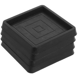 jojofuny Square Rubber Furniture Caster Cups，Non Slip Furniture Pads, 4pcs 2.5Inch Square Rubber Anti Skid Caster Cups Leg Coasters Couch Chair Black