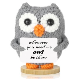 Johiux Pocket Hug Positive Owl, Lucky Charm, Courage Gift for Women, Colleagues, Lucky Charm Exam, School Gift, Positive Potato German