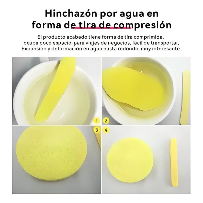 60 Pzs Esponja Facial Comprimida Para Limpieza Y Exfoliación