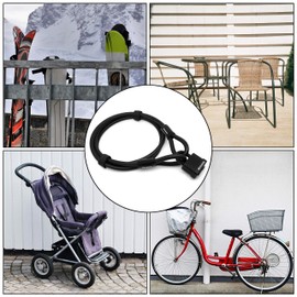 KOHLBURG Cable Lock 2 Metres Long – Lock Easy to Lock without Key – Steel Cable 2 m for Bicycle with Velcro Fasteners – Steel Cable 200 cm for Garden Furniture & as a Bicycle Lock