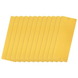 sourcing map Aluminium Blank Tags, 80 x 30 x 0.25mm Rectangle Engraving Blanks Card with 2 Hole for Machine Nameplate DIY Label Tag, 12Pcs (Gold Tone)